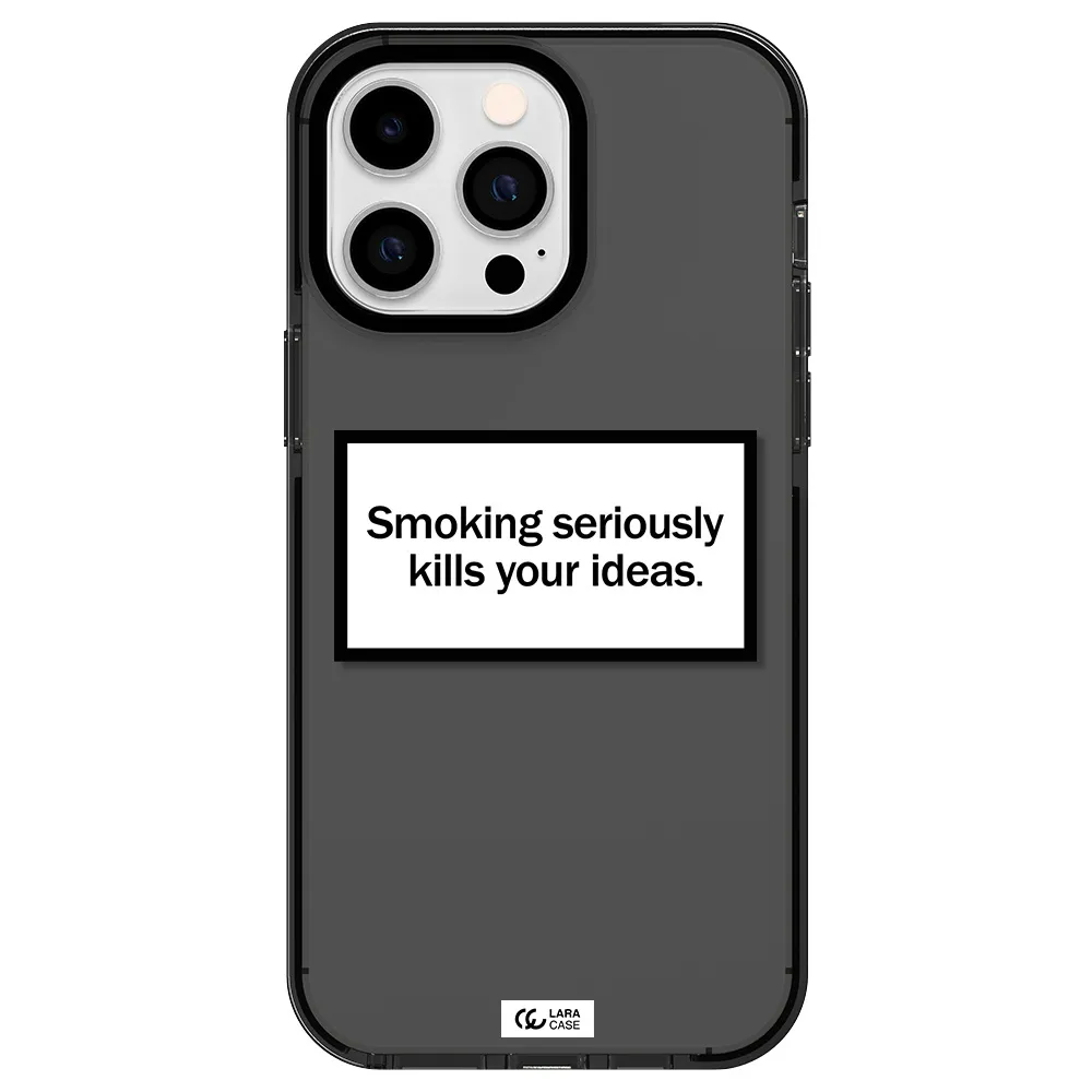 Cigarette Damage Apple iPhone 14 pro max impact Smoke Black Case