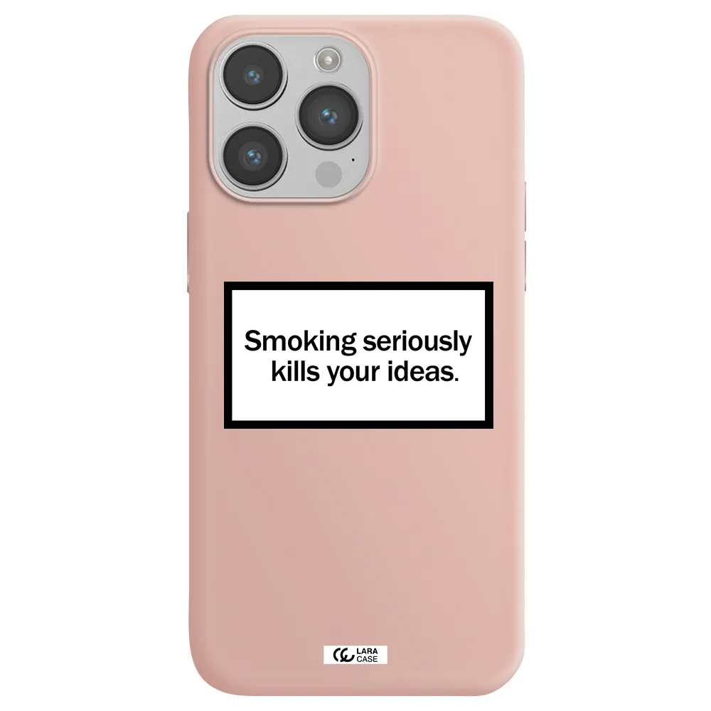 Cigarette Damage Apple iPhone 14 pro Silicone pastel pink Case