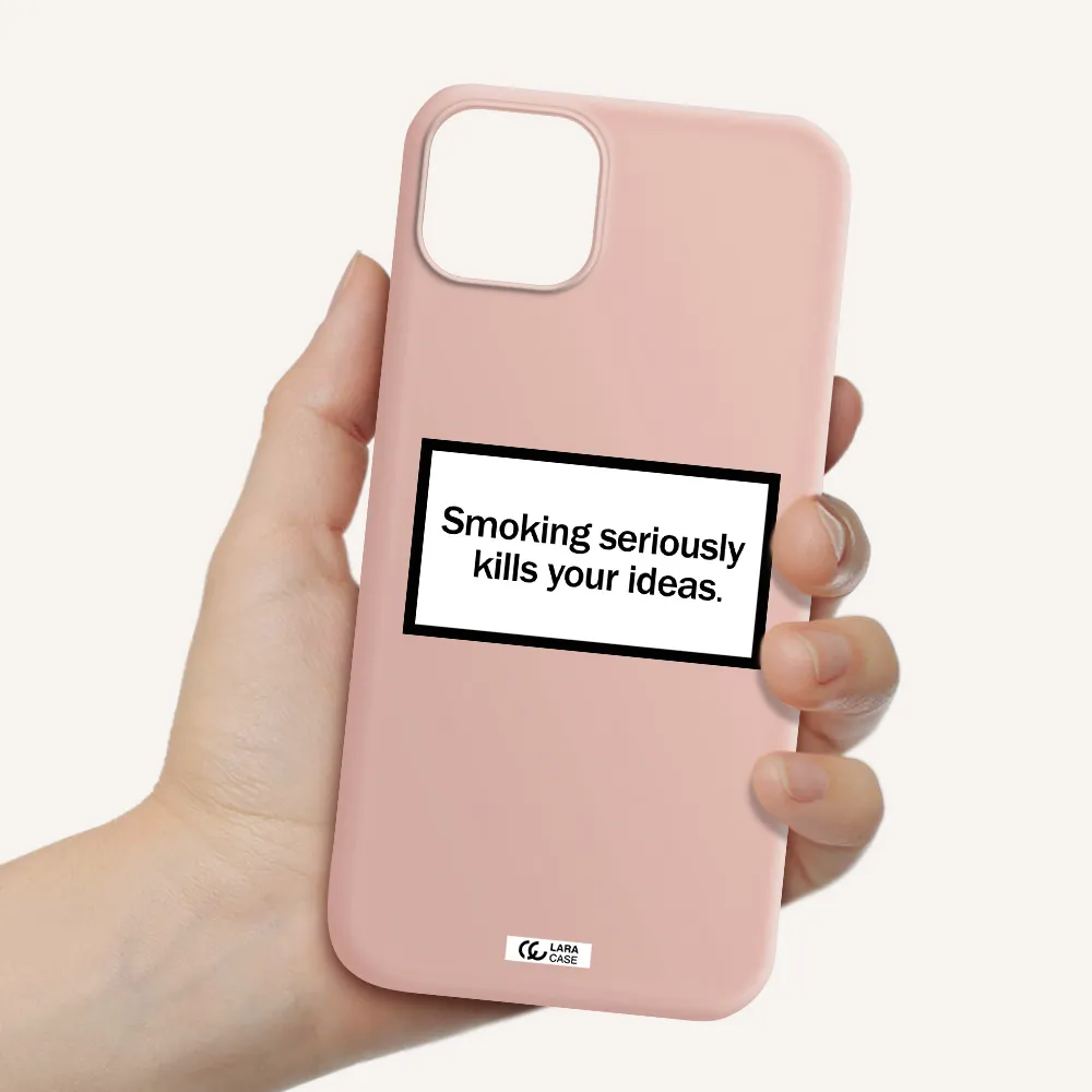Cigarette Damage Apple iPhone 14 Silicone pastel pink Case