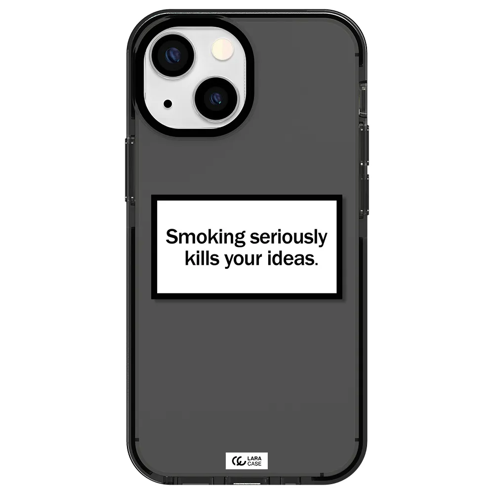 Cigarette Damage Apple iPhone 15 impact Smoke Black Case