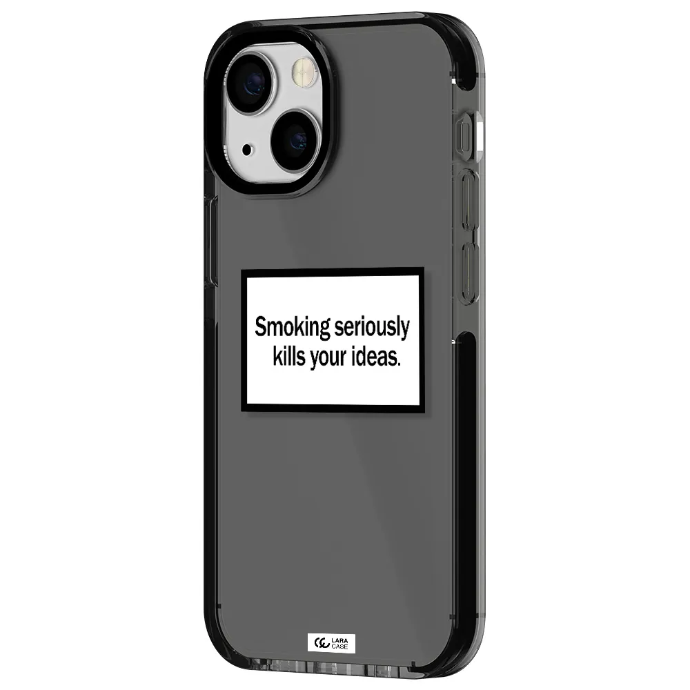Cigarette Damage Apple iPhone 15 impact Smoke Black Case