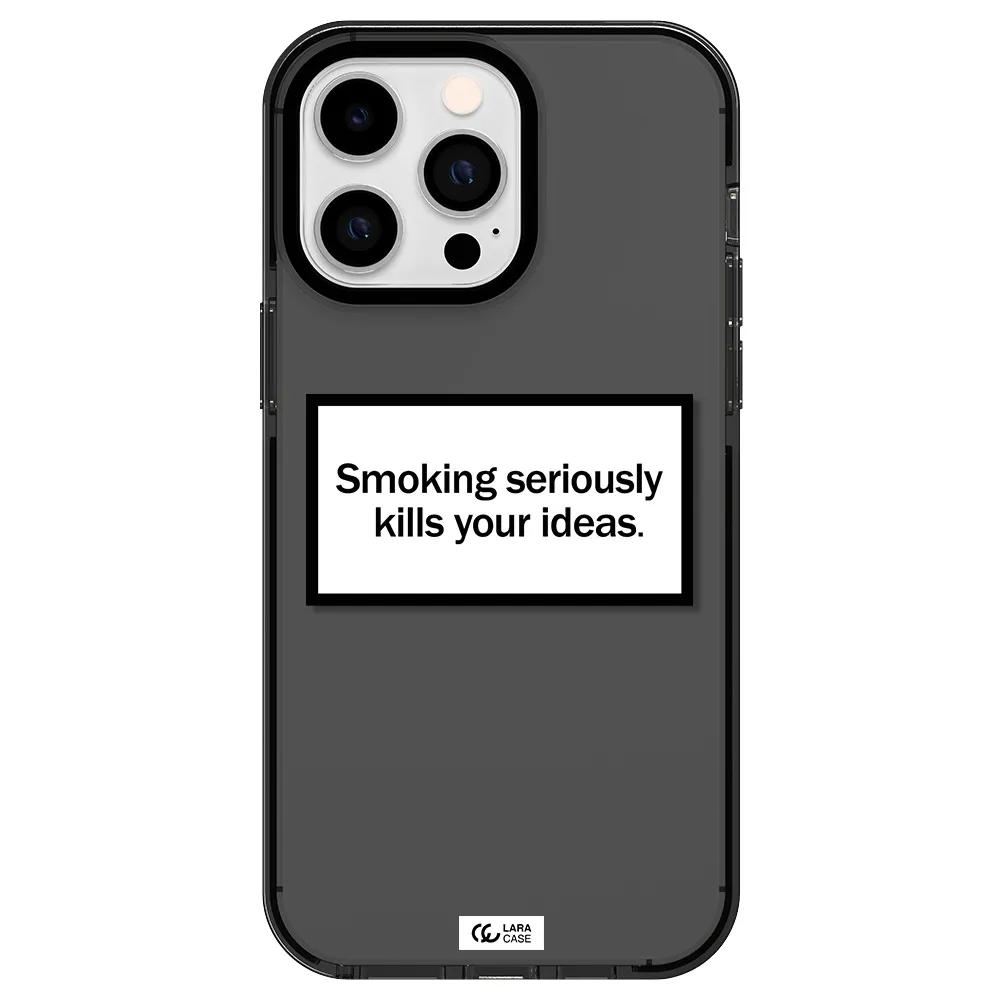 Cigarette Damage Apple iPhone 15 Pro Max impact Smoke Black Case