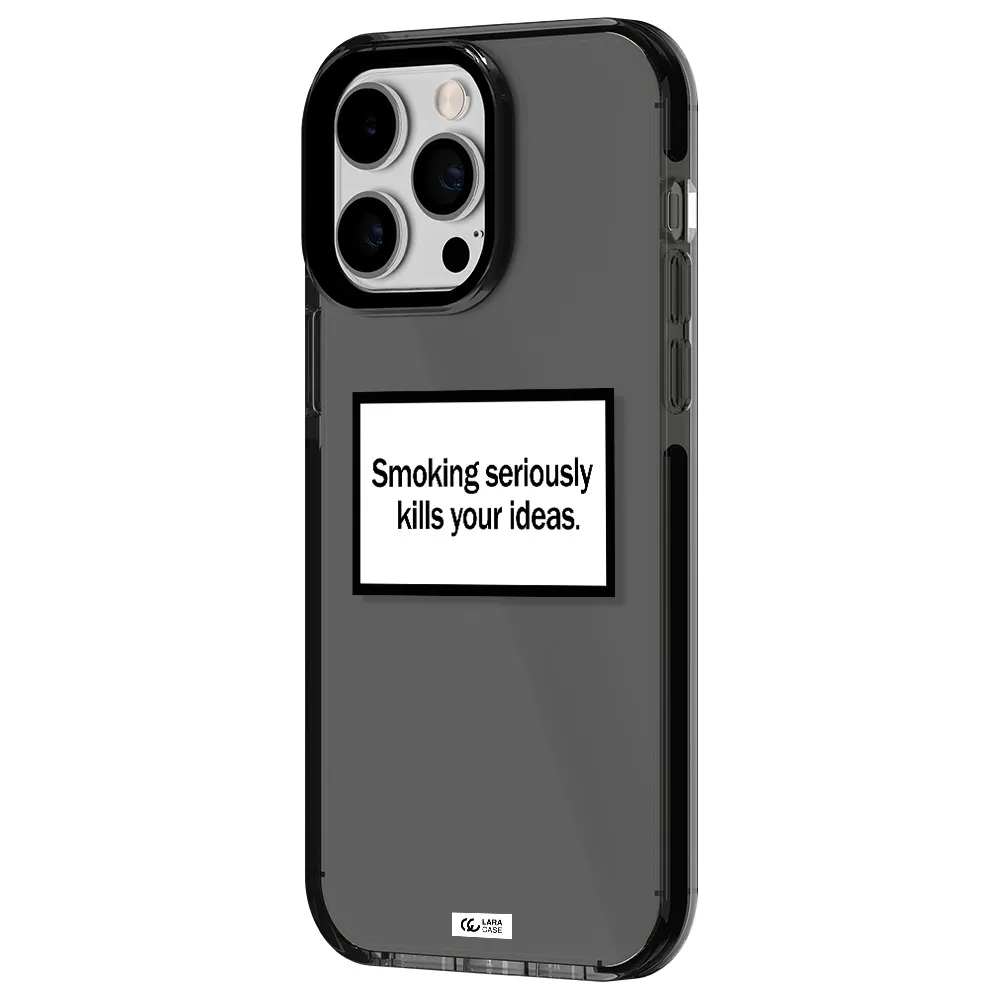 Cigarette Damage Apple iPhone 15 Pro Max impact Smoke Black Case