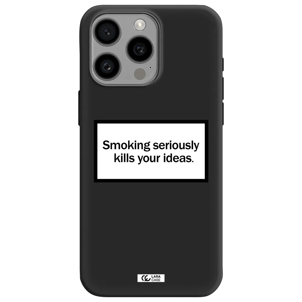 Cigarette Damage Apple Iphone 15 Pro max Silicone black Case