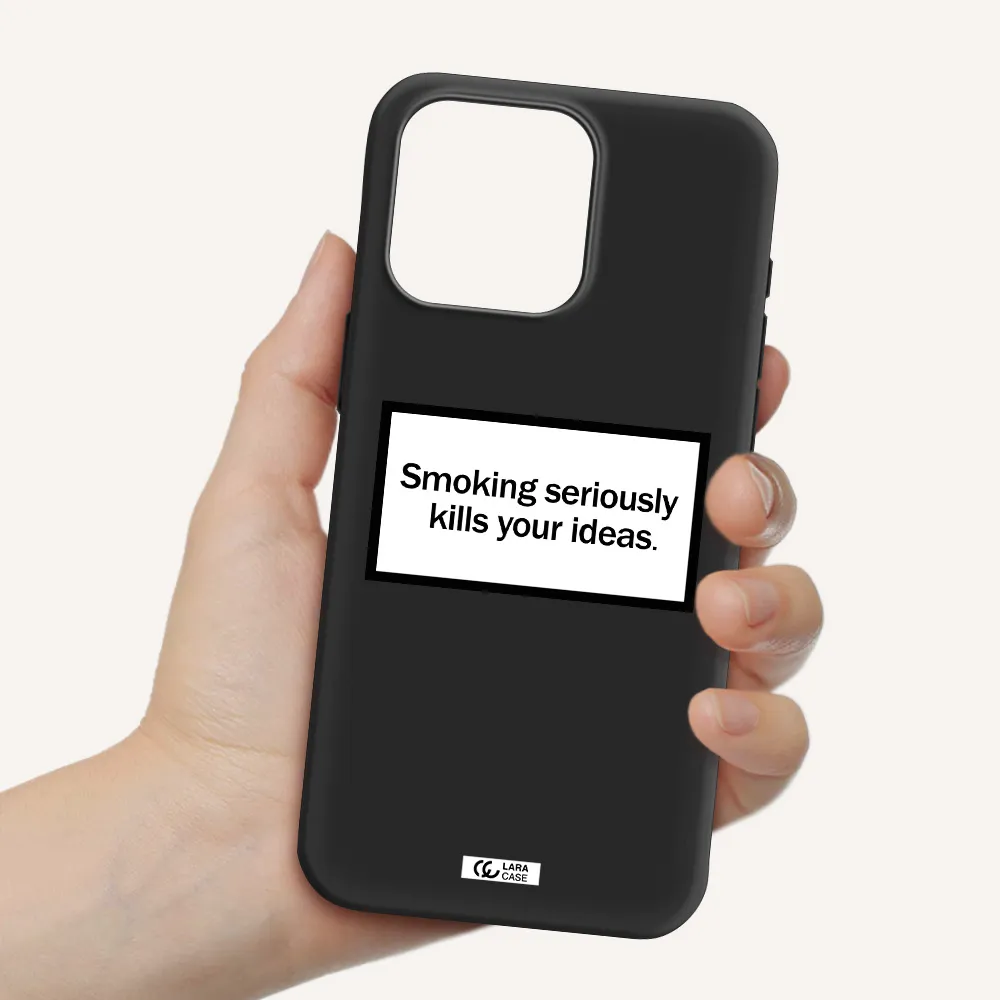 Cigarette Damage Apple Iphone 15 Pro max Silicone black Case