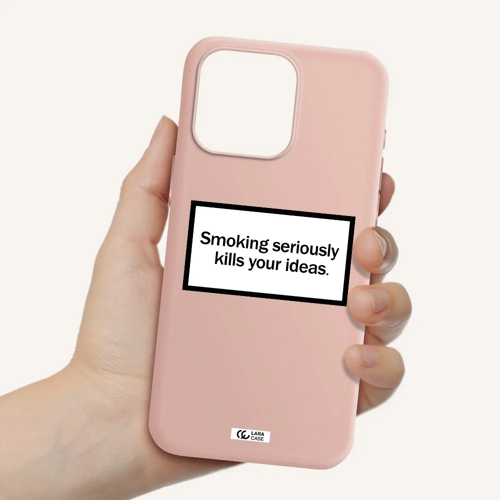 Cigarette Damage Apple Iphone 15 Pro max Silicone pastel pink Case