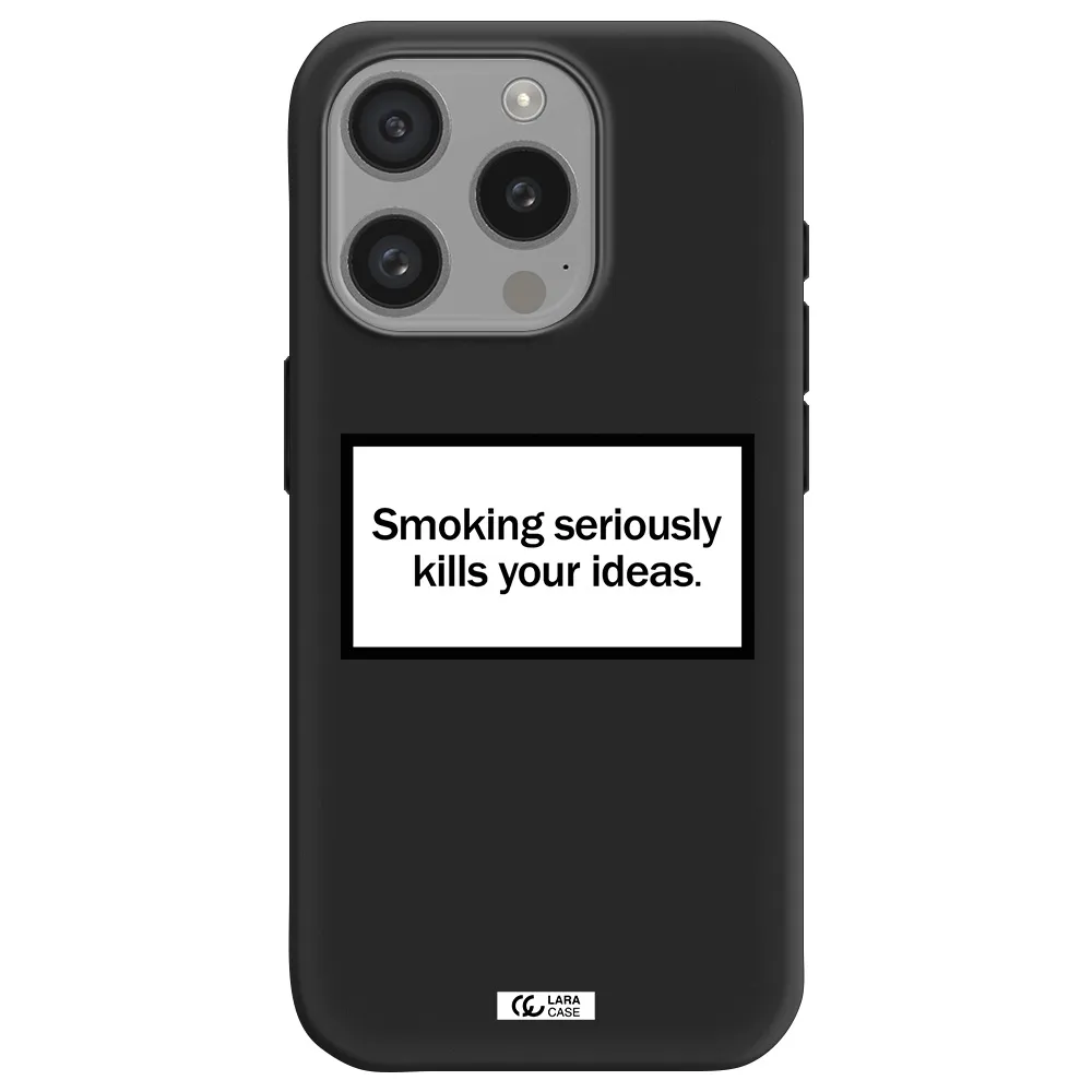 Cigarette Damage Apple Iphone 15 Pro Silicone Black Case