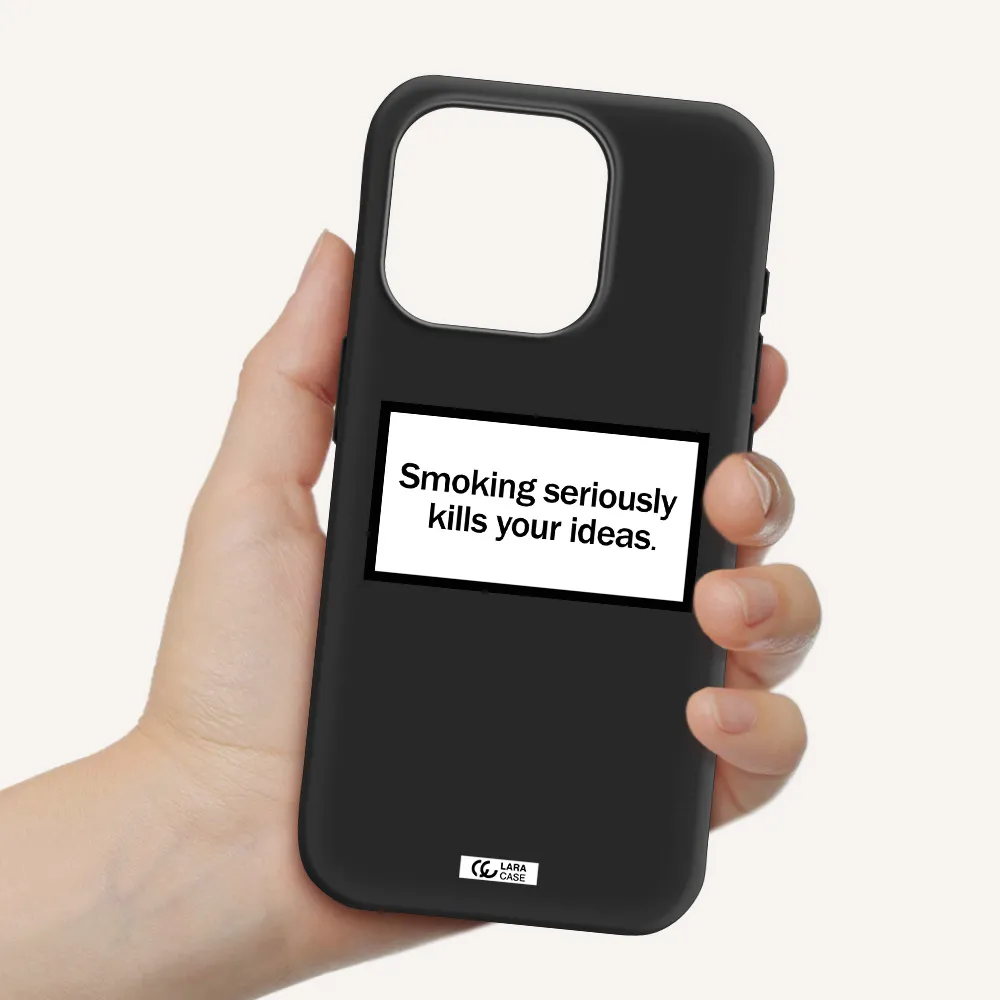 Cigarette Damage Apple Iphone 15 Pro Silicone Black Case