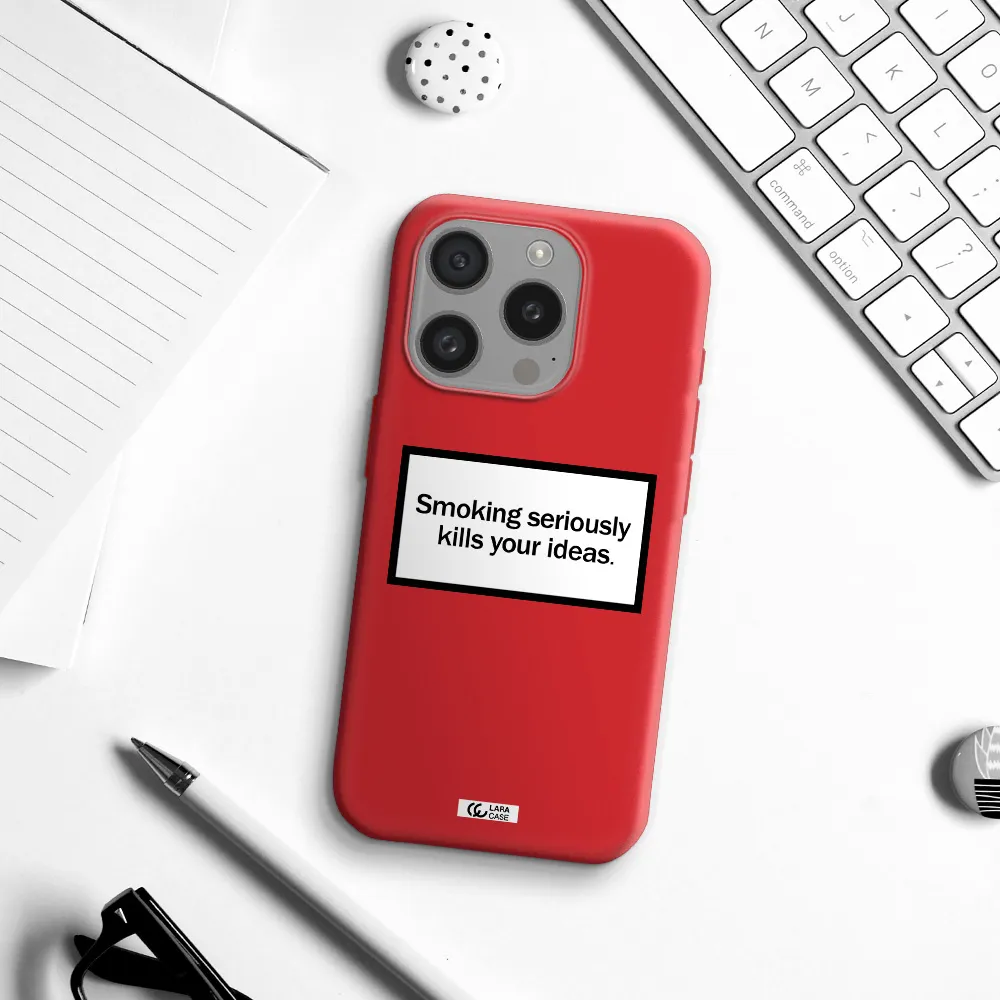 Cigarette Damage Apple Iphone 15 Pro Silicone Imperial Red Case