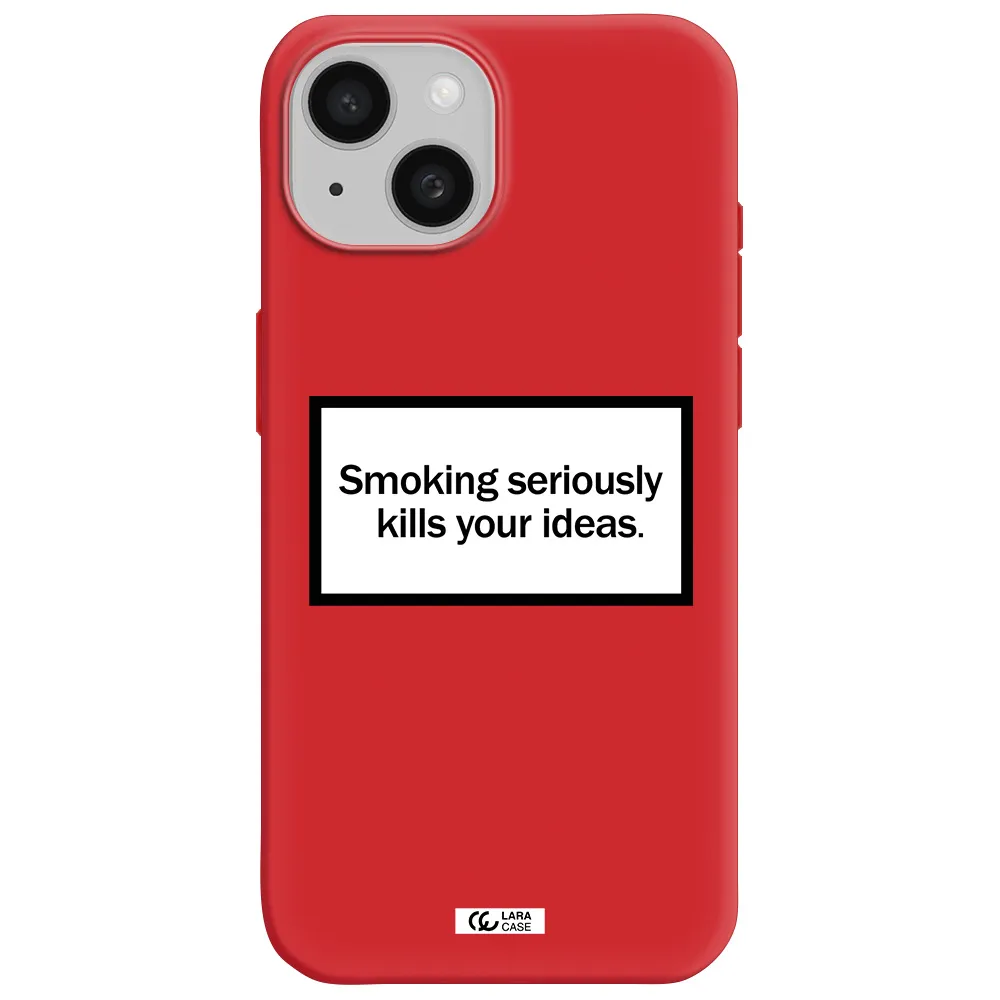 Cigarette Damage Apple Iphone 15 Silicone Imperial Red Case