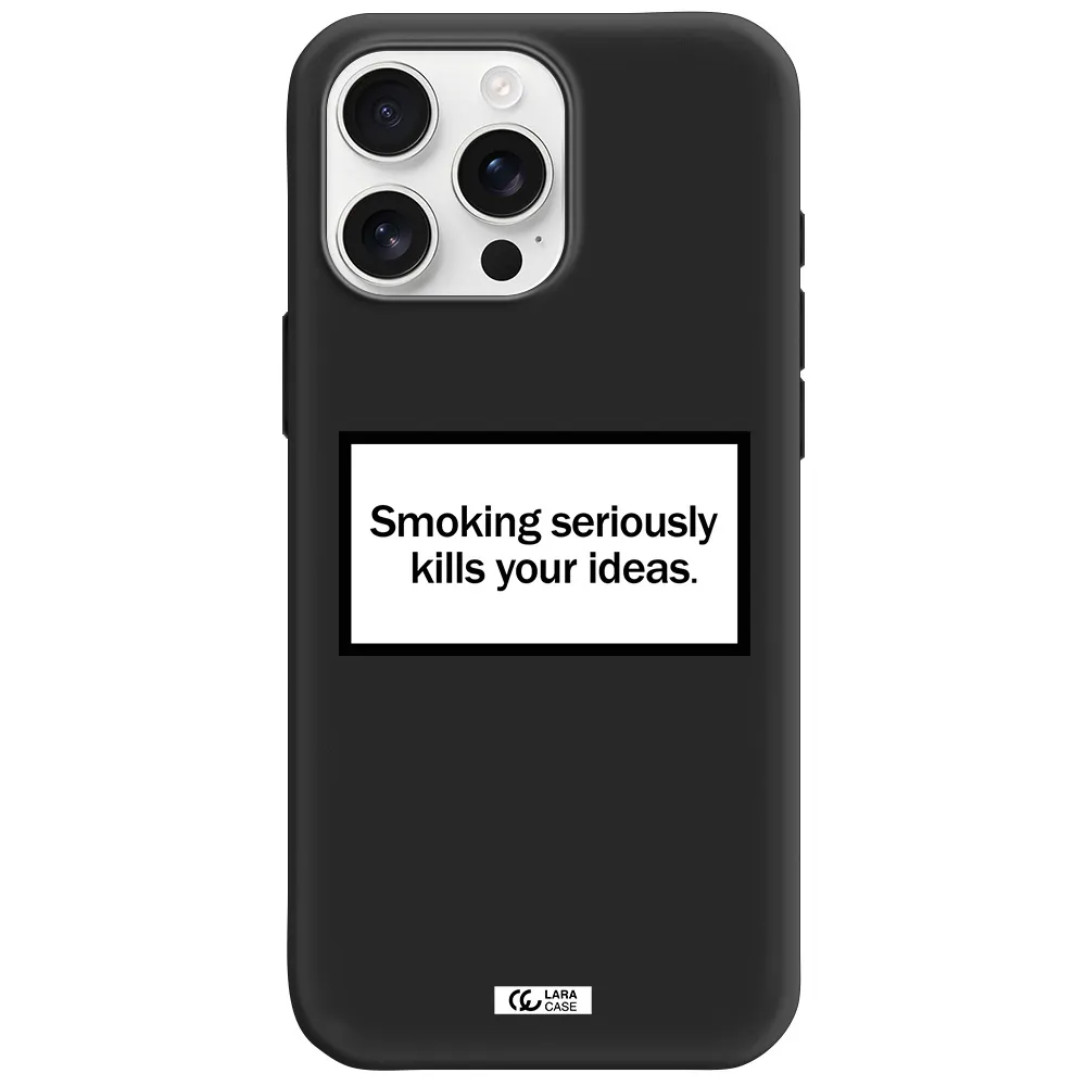 Cigarette Damage Apple Iphone 16 Pro Max Silicone Black Case