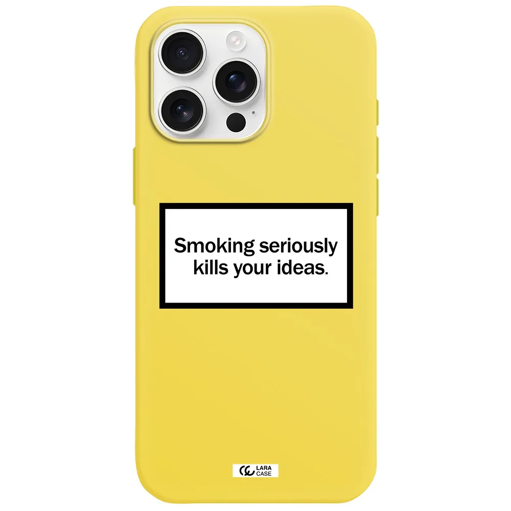 Cigarette Damage Apple Iphone 16 Pro Max Silicone Canary Yellow Case