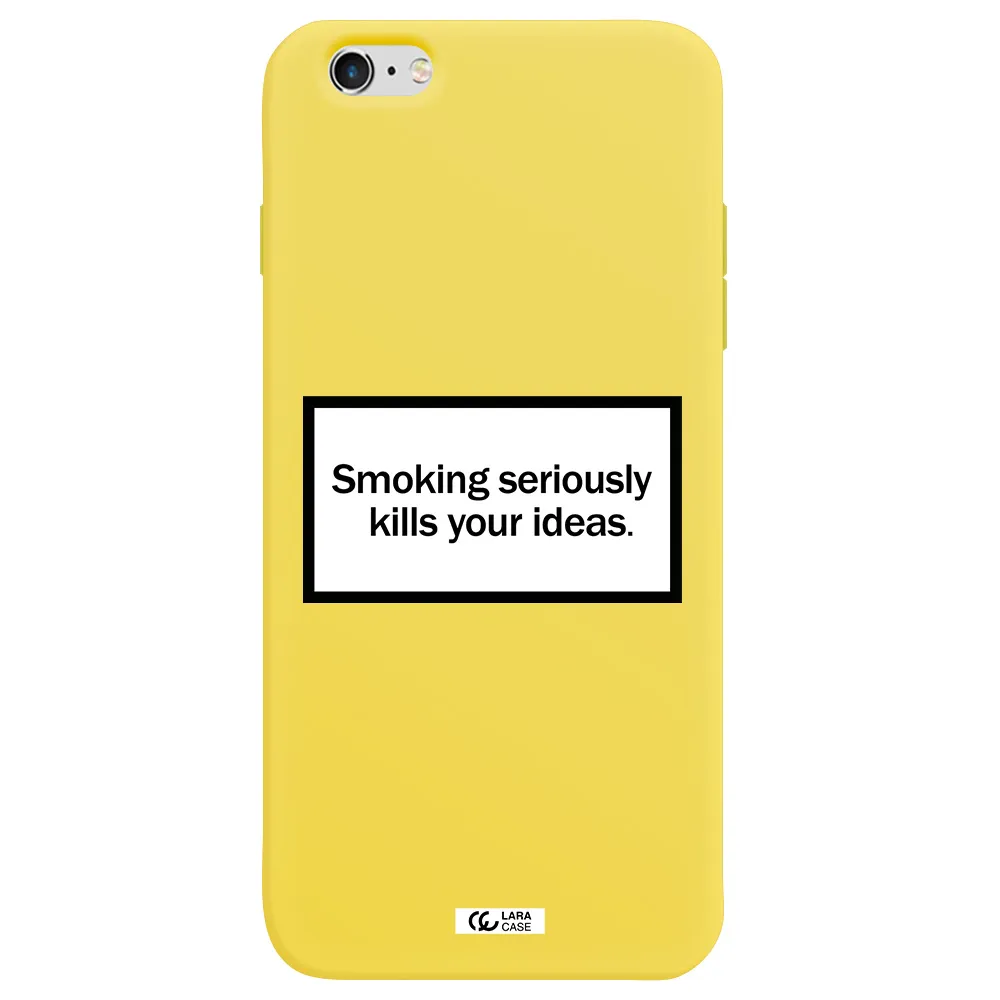 Cigarette Damage Apple iPhone 6 plus Silicone canary yellow Case