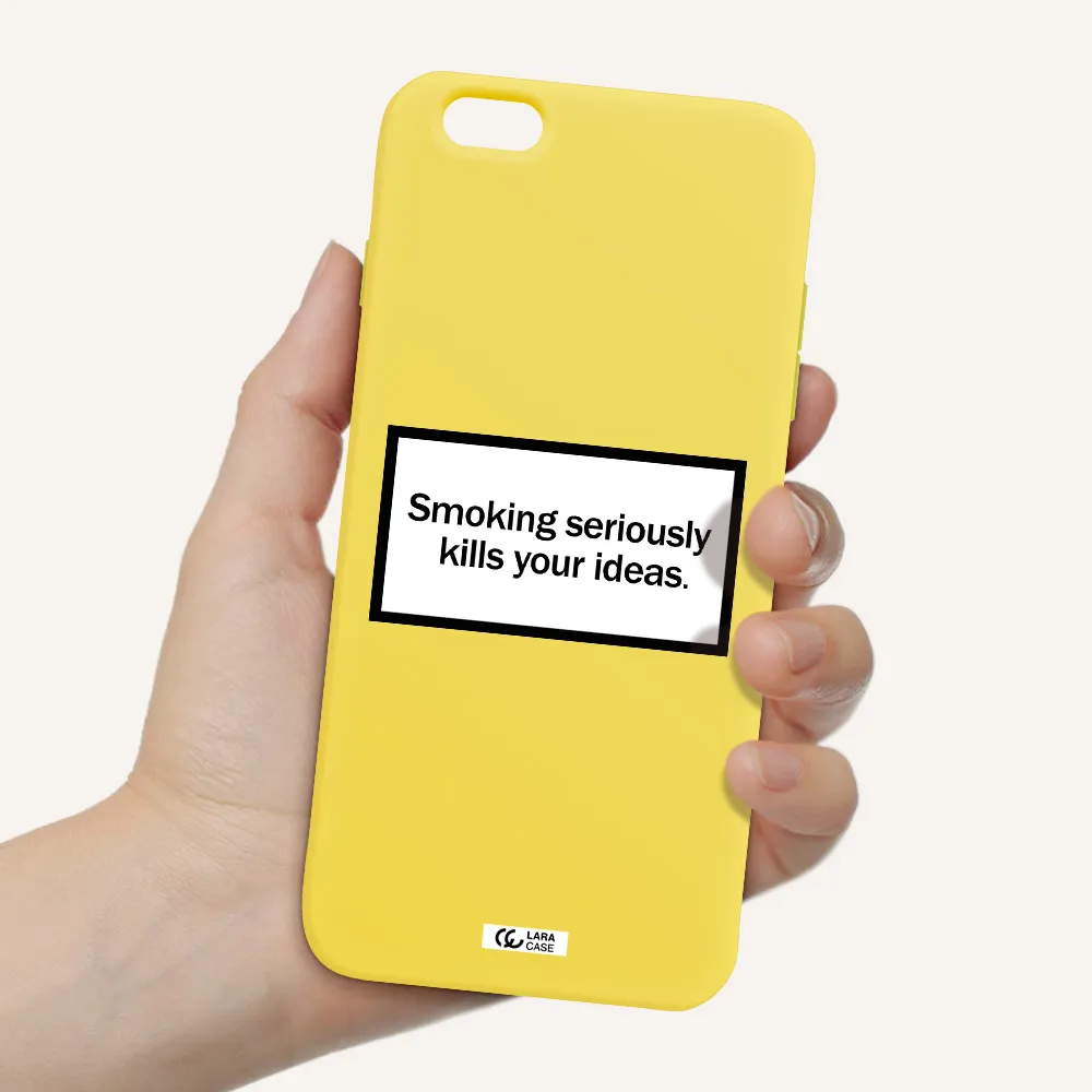 Cigarette Damage Apple iPhone 6 plus Silicone canary yellow Case