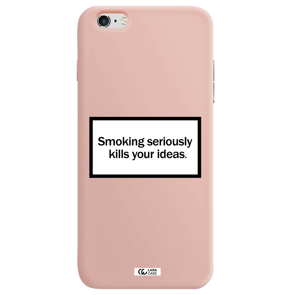 Cigarette Damage Apple iPhone 6 plus Silicone pastel pink Case