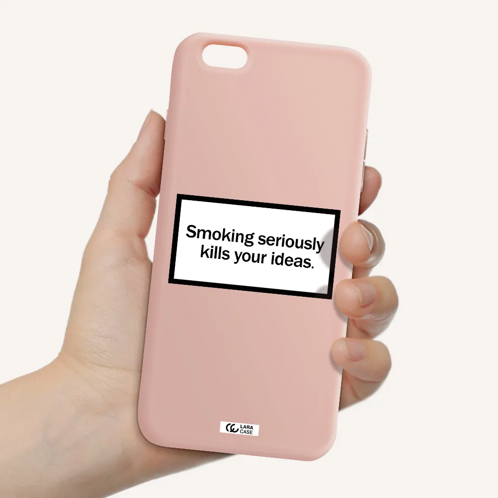 Cigarette Damage Apple iPhone 6 plus Silicone pastel pink Case