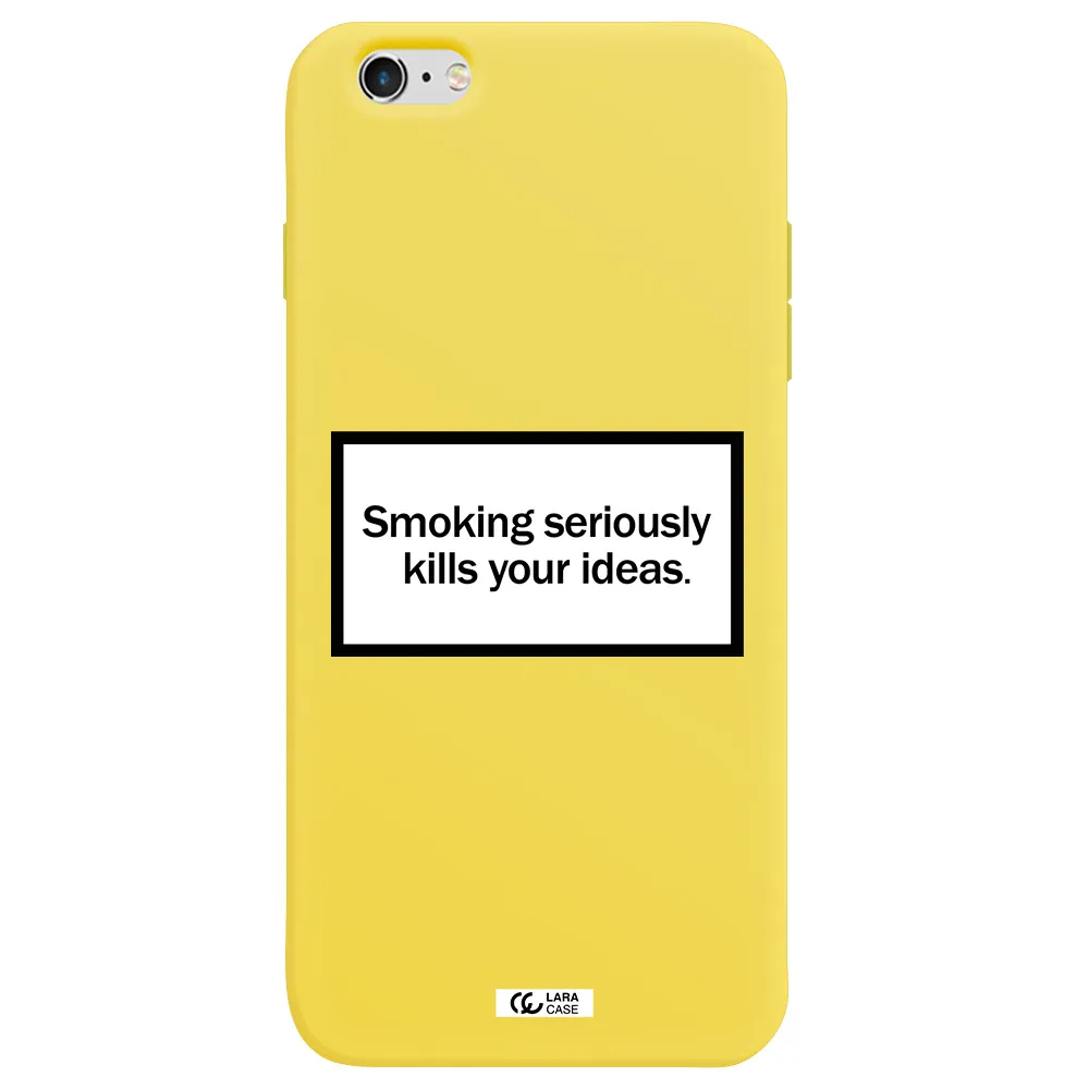 Cigarette Damage Apple iPhone 6 s plus Silicone canary yellow Case