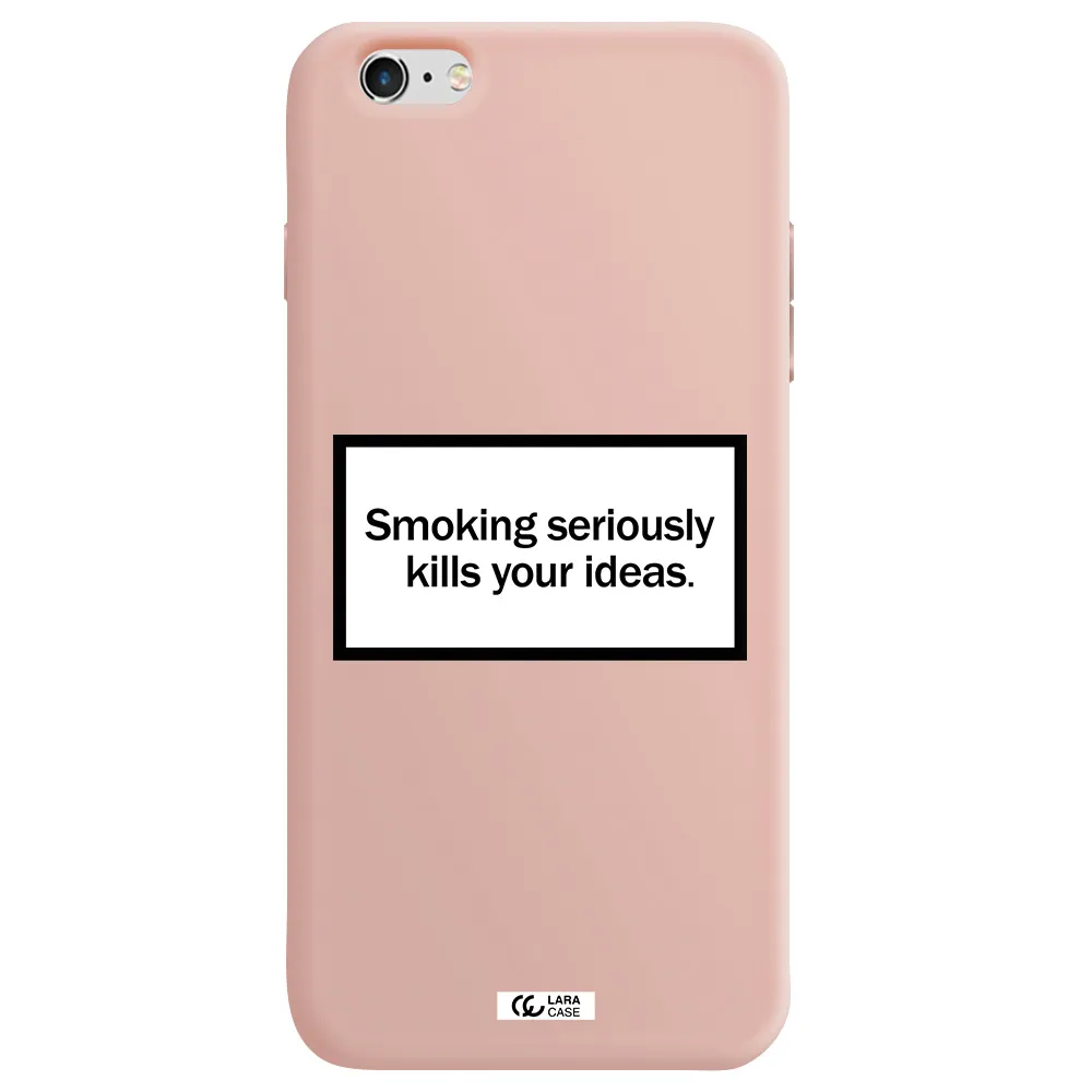 Cigarette Damage Apple iPhone 6 s plus Silicone pastel pink Case