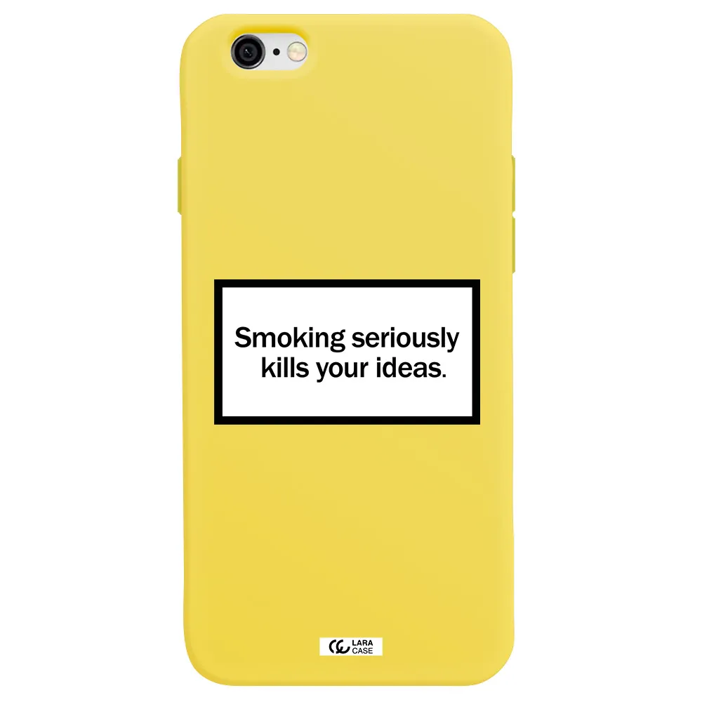 Cigarette Damage Apple iPhone 6 Silicone canary yellow Case