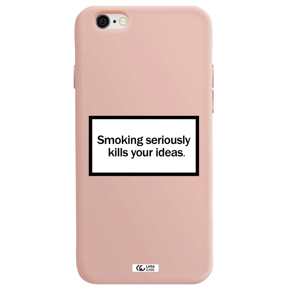 Cigarette Damage Apple iPhone 6 Silicone pastel pink Case
