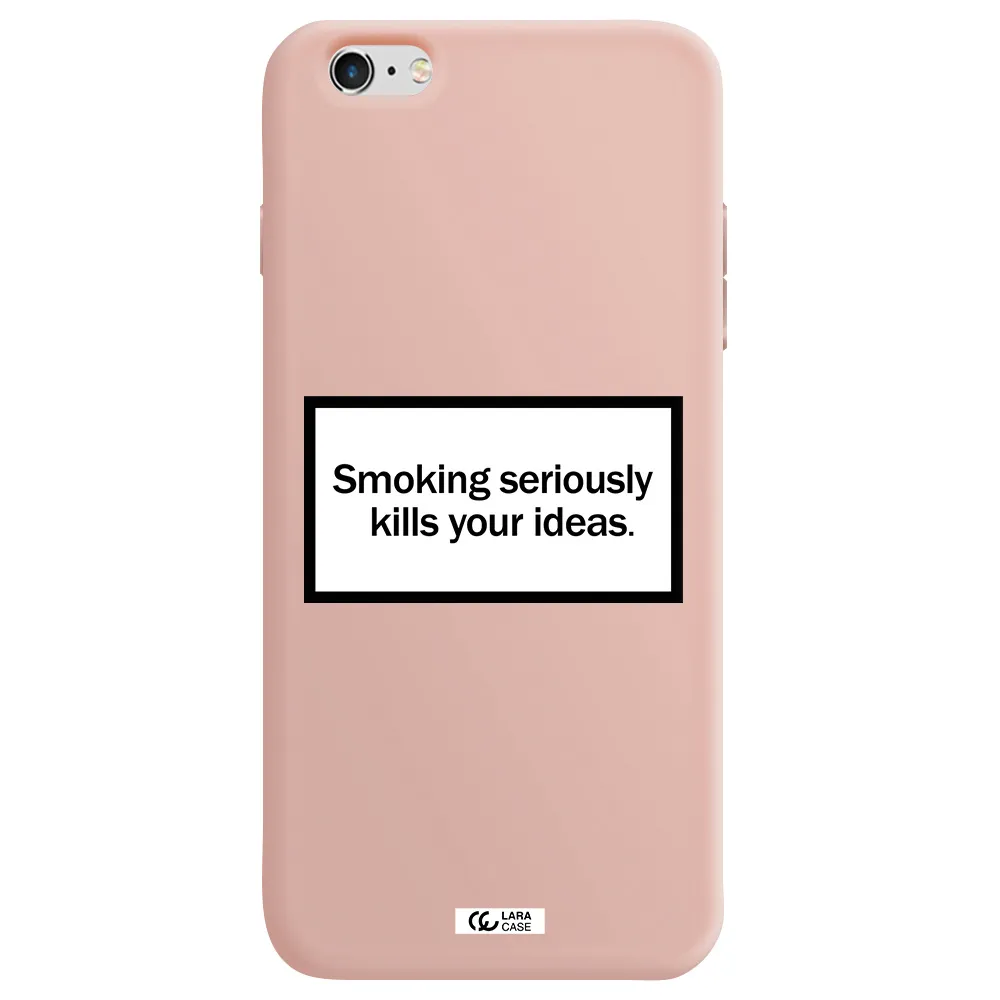 Cigarette Damage Apple iPhone 6S Silicone pastel pink Case