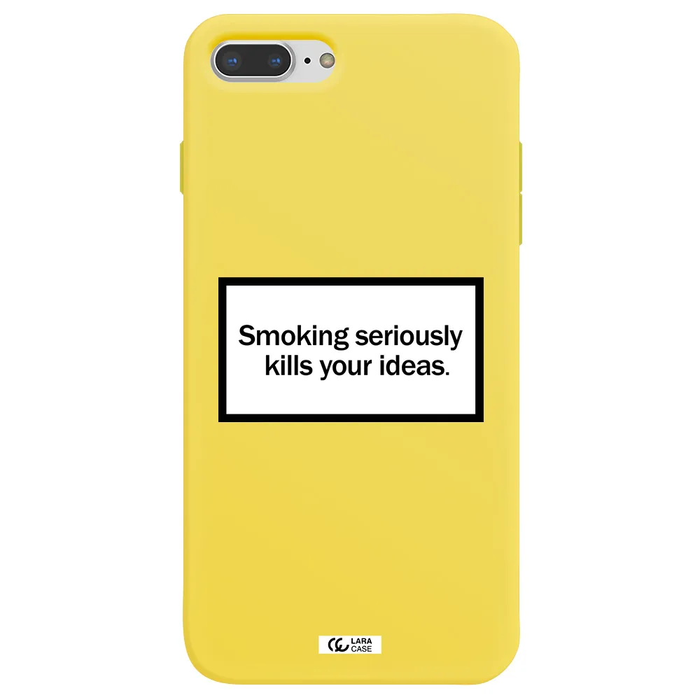 Cigarette Damage Apple iPhone 7 plus Silicone canary yellow Case