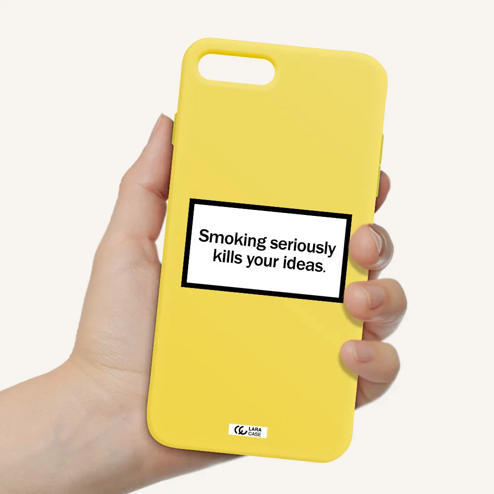 Cigarette Damage Apple iPhone 7 plus Silicone canary yellow Case