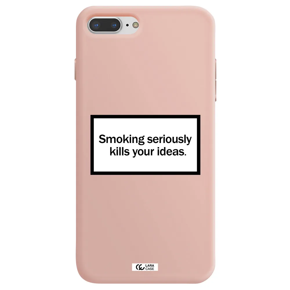 Cigarette Damage Apple iPhone 7 plus Silicone pastel pink Case