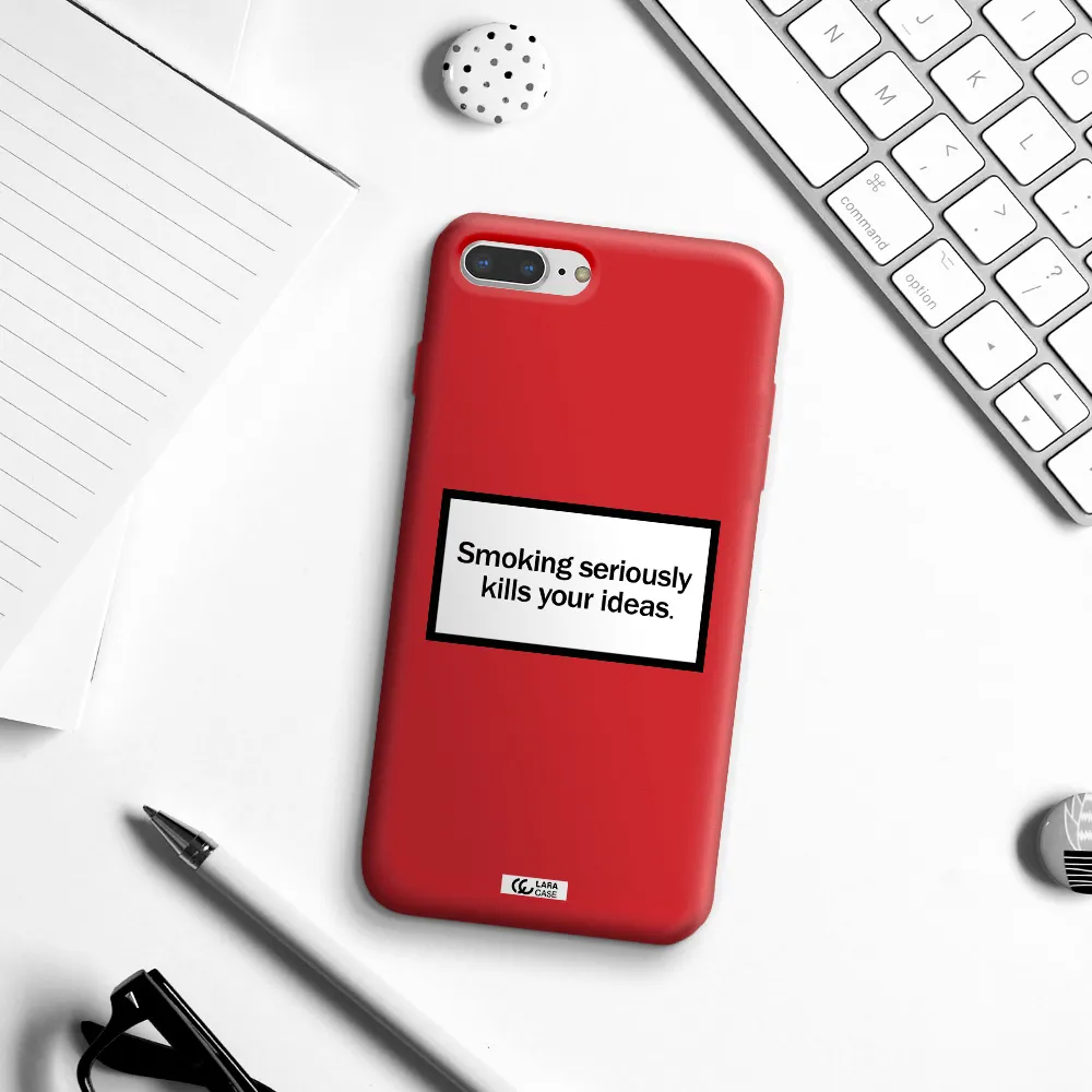 Cigarette Damage Apple iPhone 8 plus Silicone Imperial Red Case