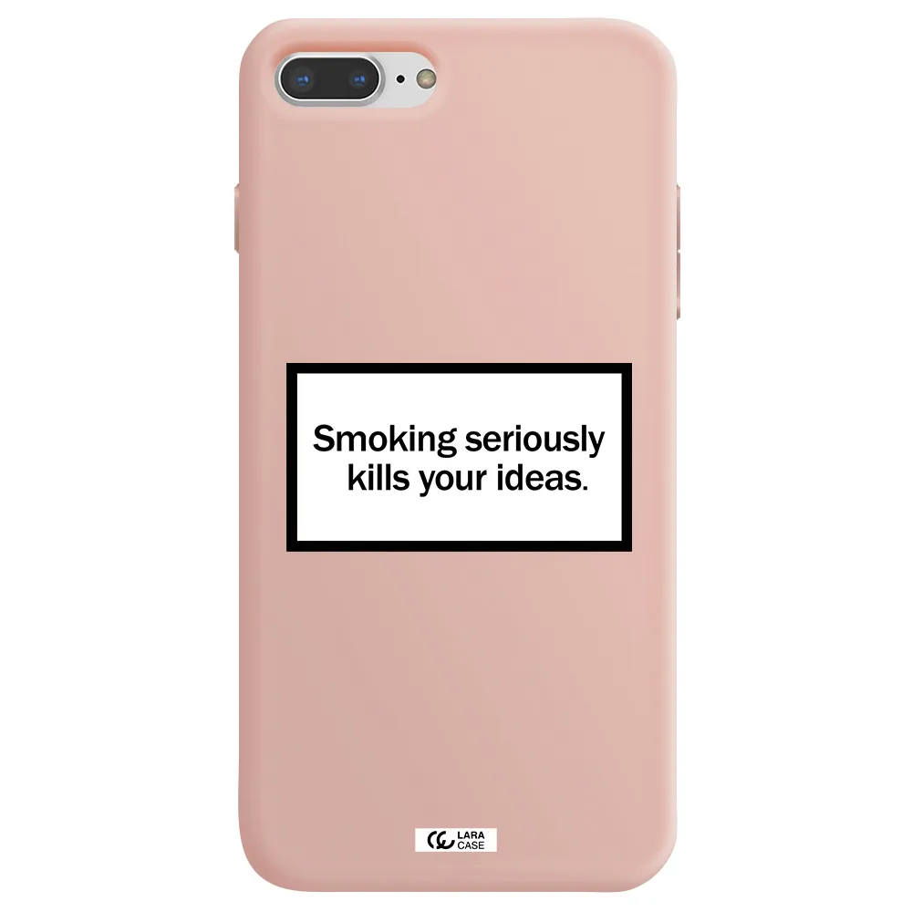 Cigarette Damage Apple iPhone 8 plus Silicone pastel pink Case