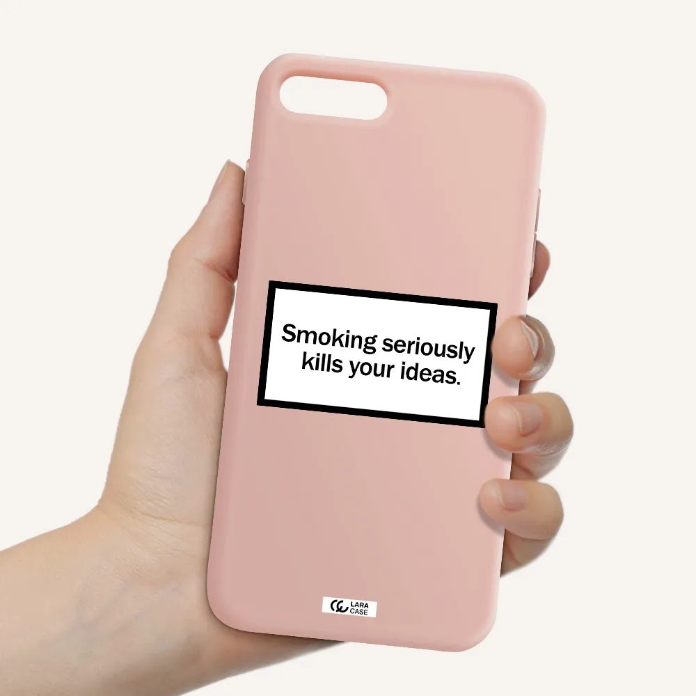Cigarette Damage Apple iPhone 8 plus Silicone pastel pink Case