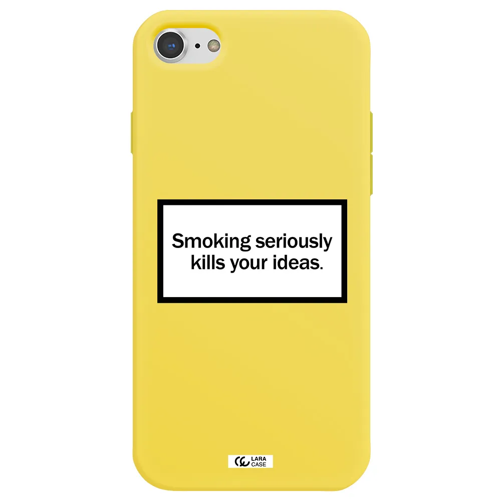 Cigarette Damage Apple iPhone 8 Silicone canary yellow Case