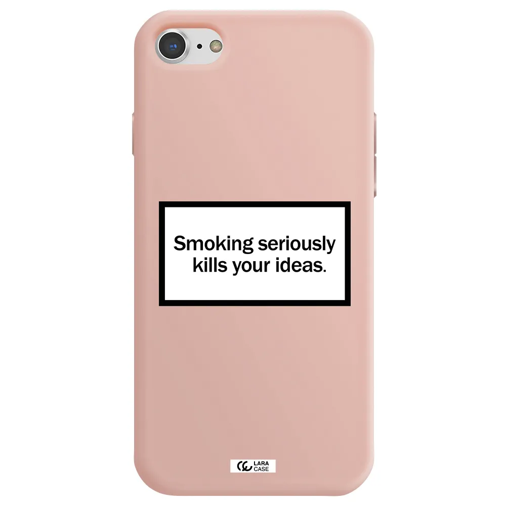 Cigarette Damage Apple iPhone 8 Silicone pastel pink Case