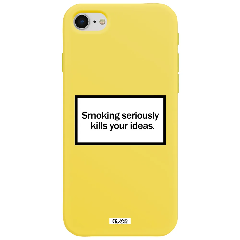 Cigarette Damage Apple iPhone se 2020 Silicone canary yellow Case