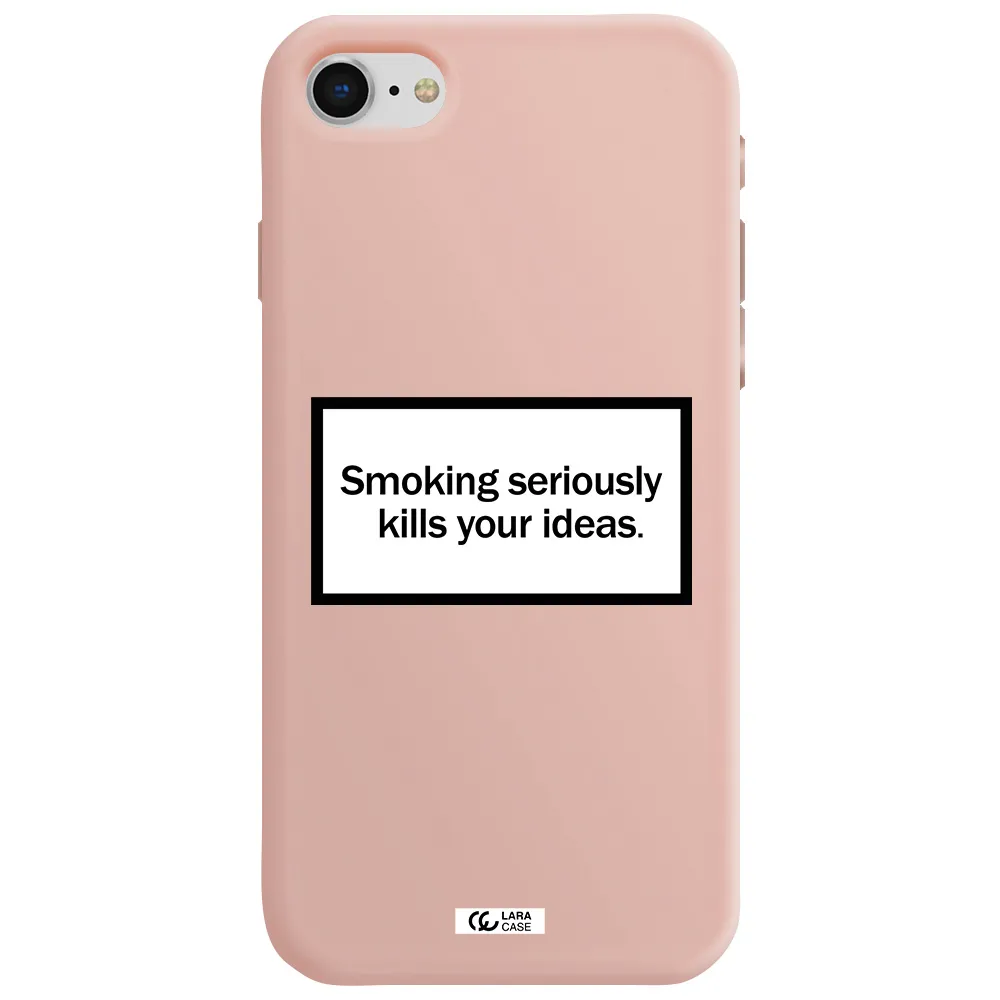 Cigarette Damage Apple iPhone se 2020 Silicone pastel pink Case