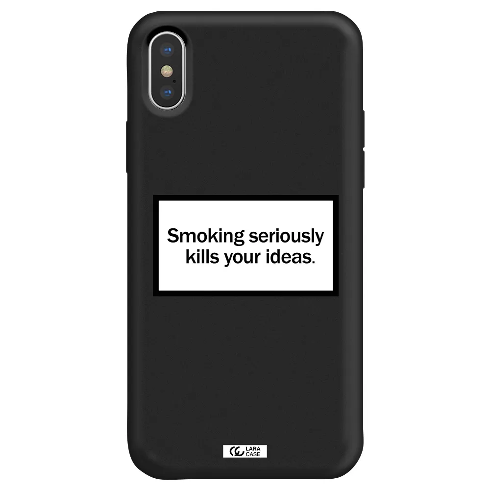 Cigarette Damage Apple iPhone X Silicone black Case