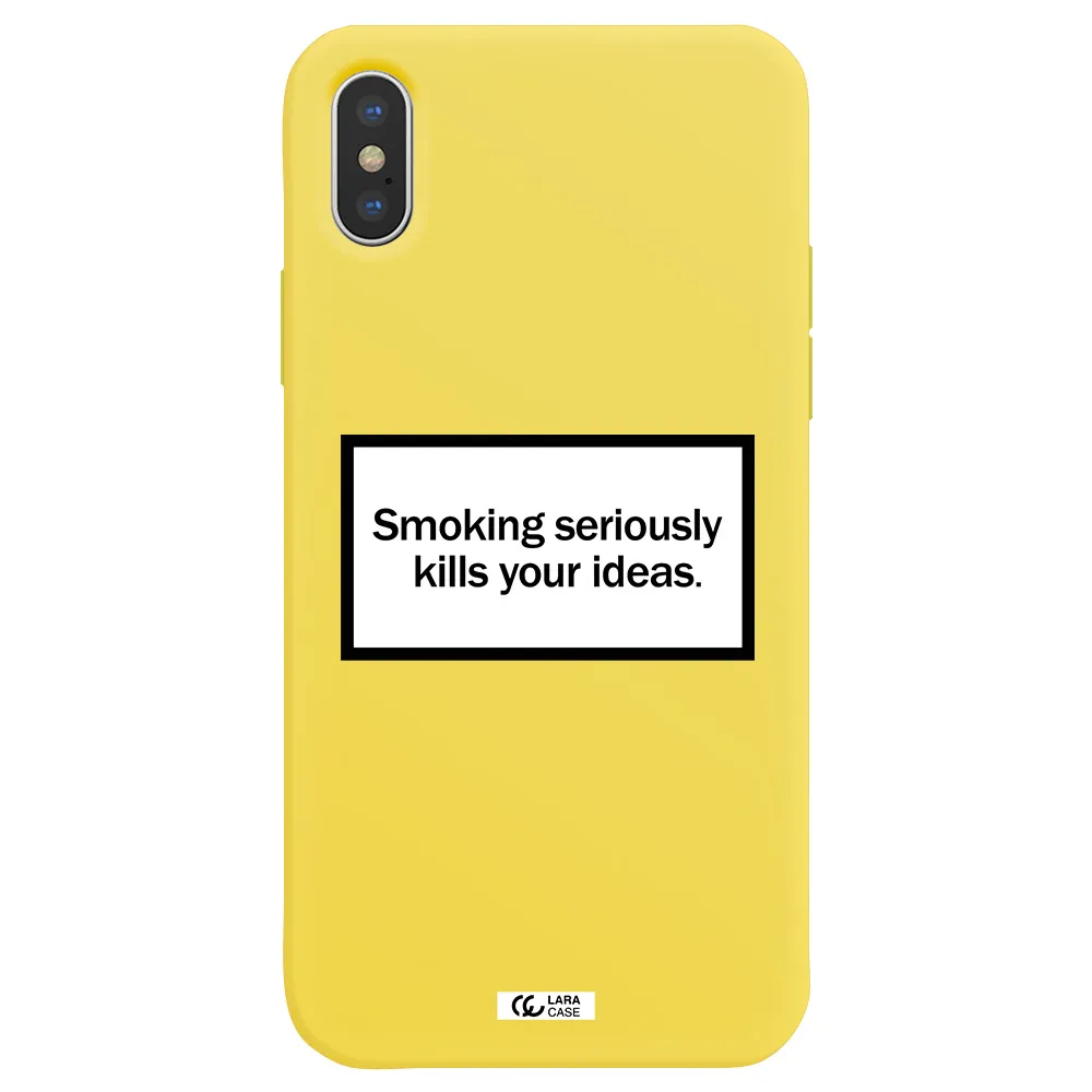 Cigarette Damage Apple iPhone X Silicone canary yellow Case