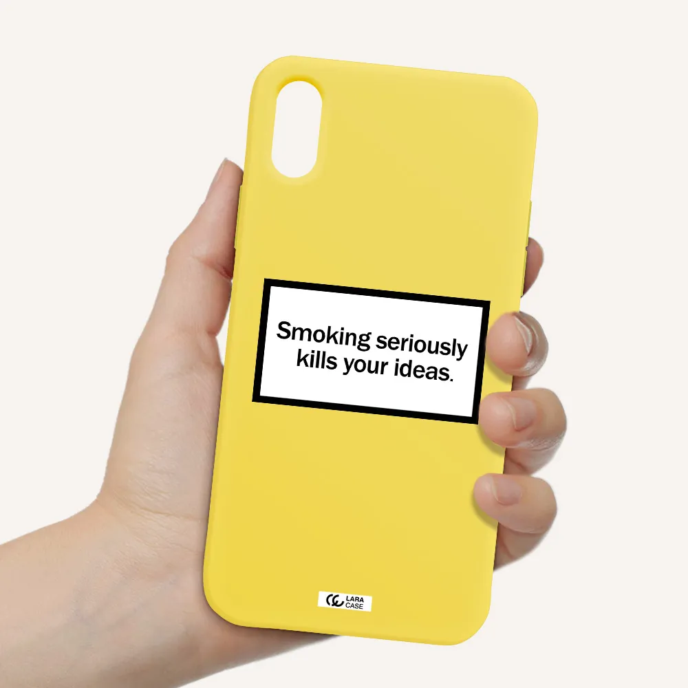 Cigarette Damage Apple iPhone X Silicone canary yellow Case