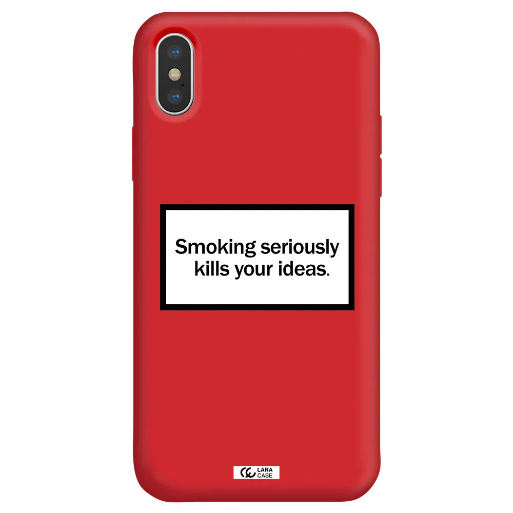 Cigarette Damage Apple iPhone X Silicone Imperial Red Case