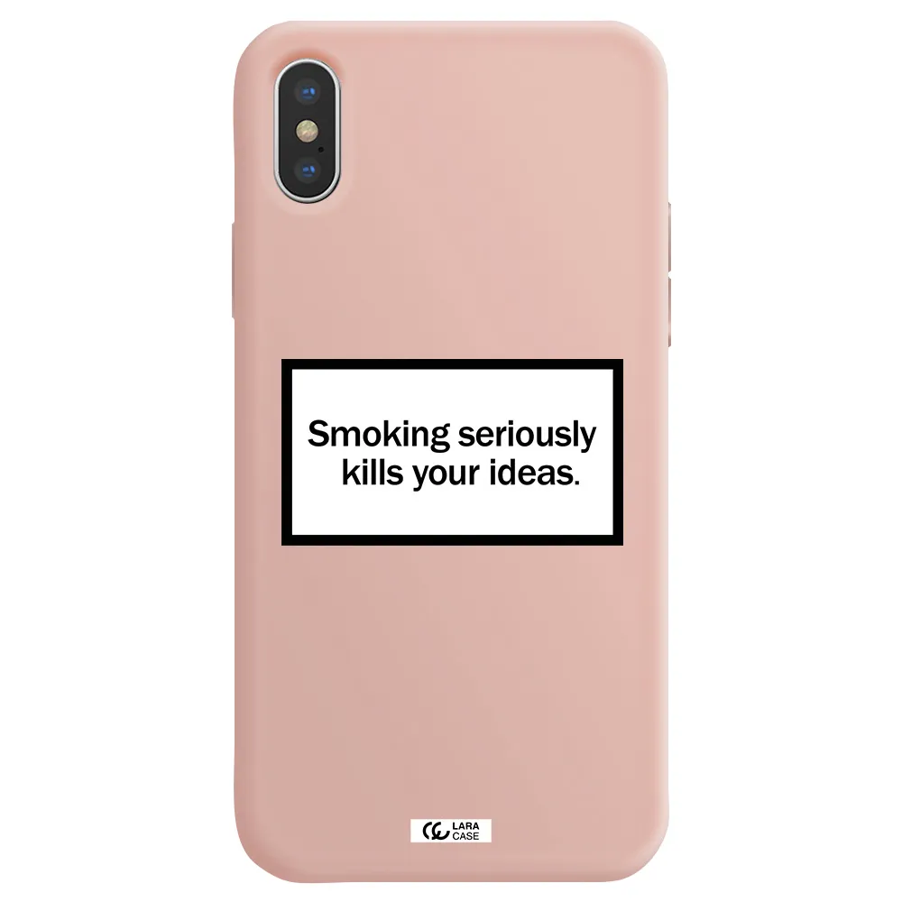 Cigarette Damage Apple iPhone X Silicone pastel pink Case