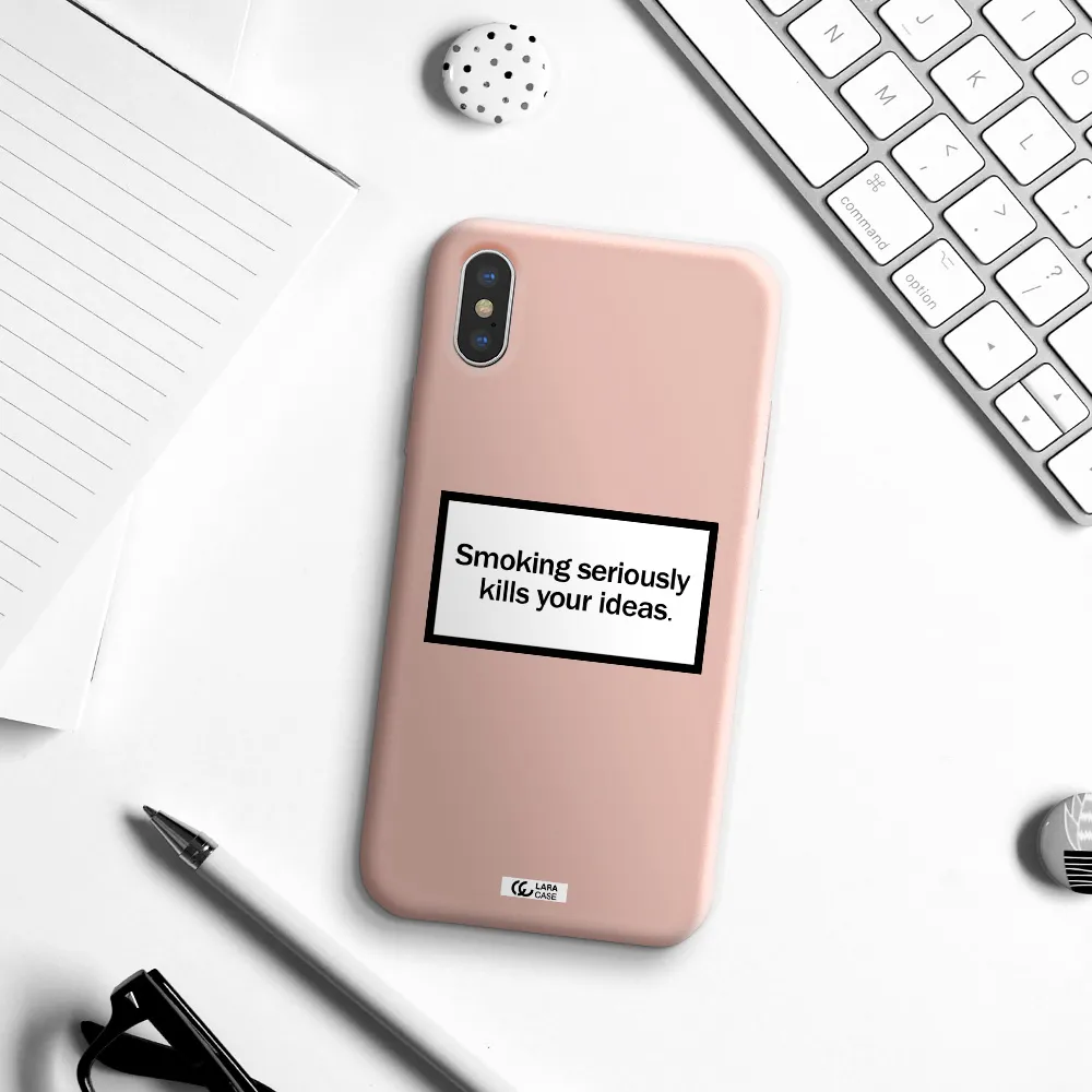 Cigarette Damage Apple iPhone X Silicone pastel pink Case
