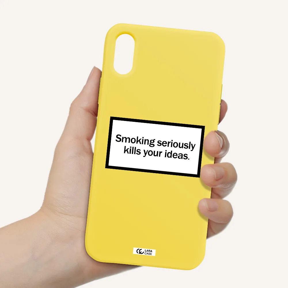 Cigarette Damage Apple iPhone XS Silicone canary yellow Case
