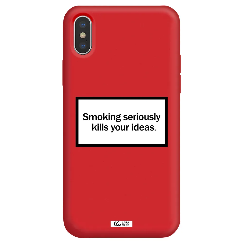 Cigarette Damage Apple iPhone XS Silicone Imperial Red Case