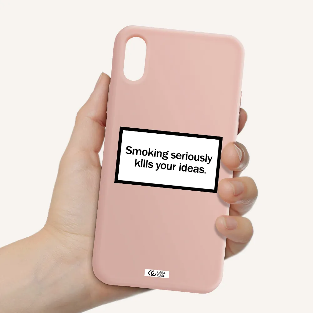 Cigarette Damage Apple iPhone XS Silicone pastel pink Case