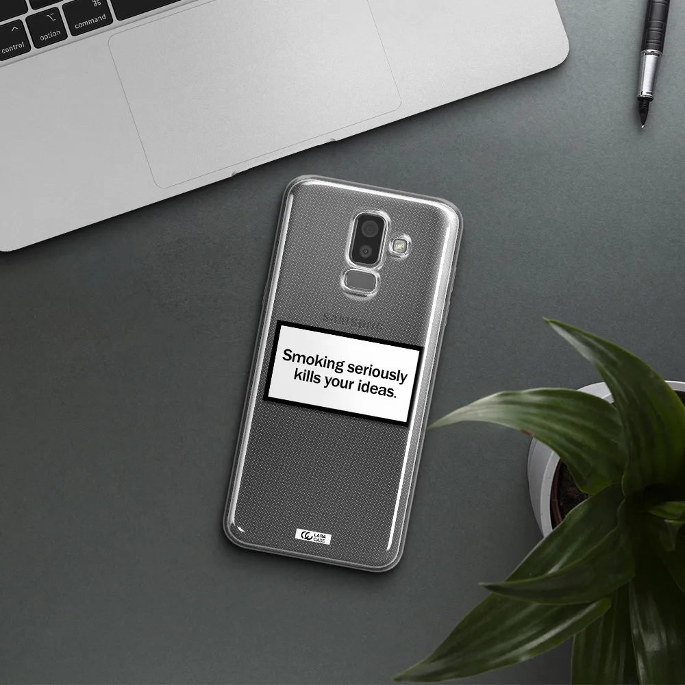 Cigarette Damage Samsung J8 Clear TPU Case