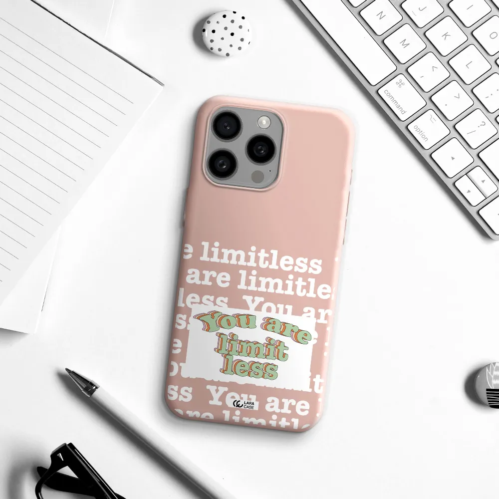 Limitless Apple Iphone 15 Pro max Silicone pastel pink Case