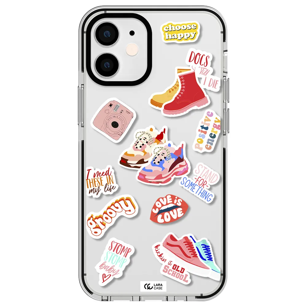 Positive Energy Apple iPhone 12 mini impact black border Case