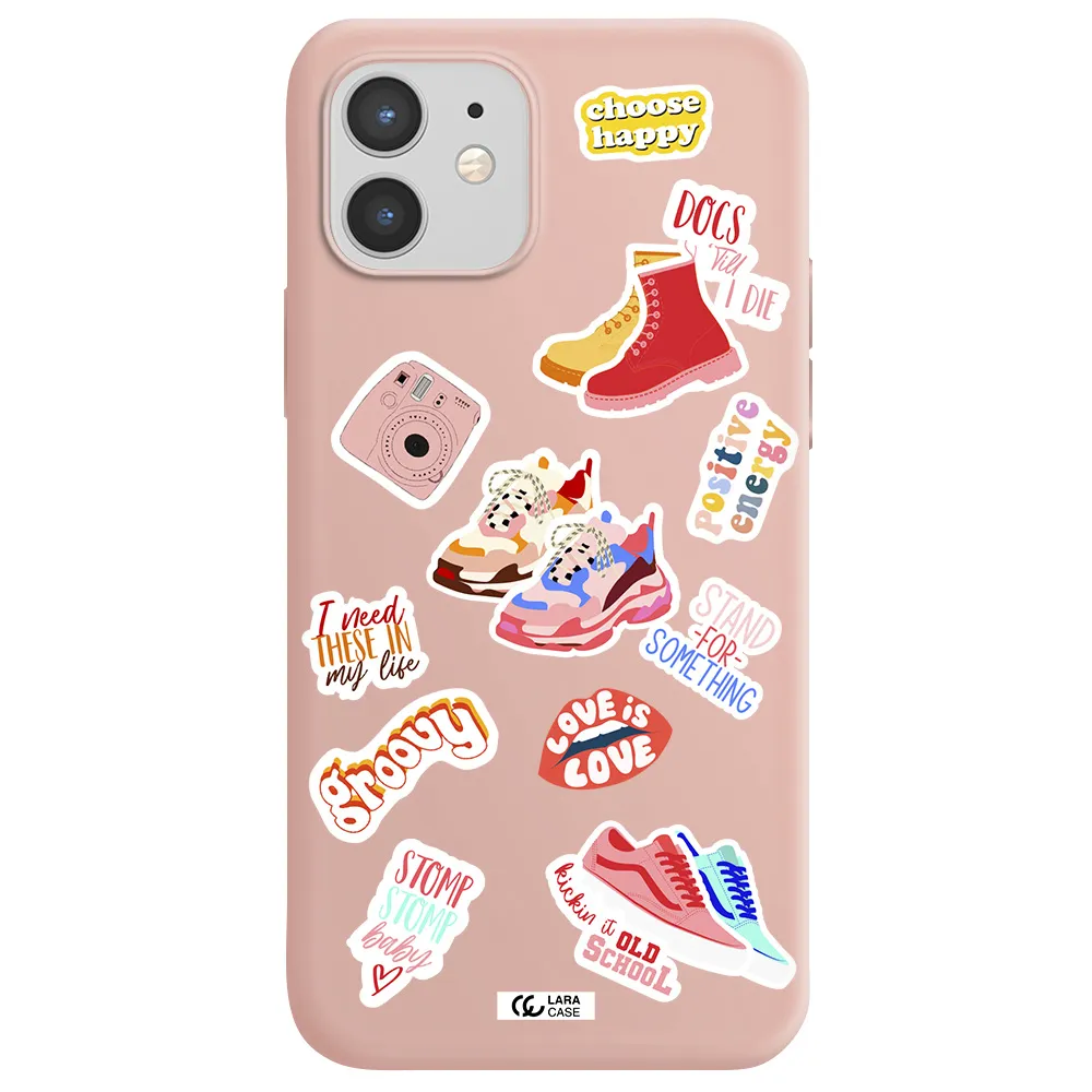 Positive Energy Apple iPhone 12 mini Silicone pastel pink Case