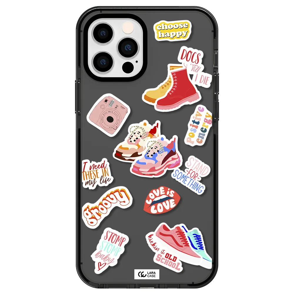 Positive Energy Apple iPhone 12 pro impact Smoke Black Case