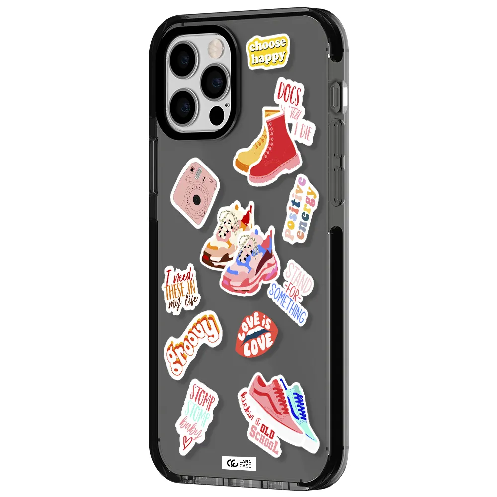 Positive Energy Apple iPhone 12 pro impact Smoke Black Case